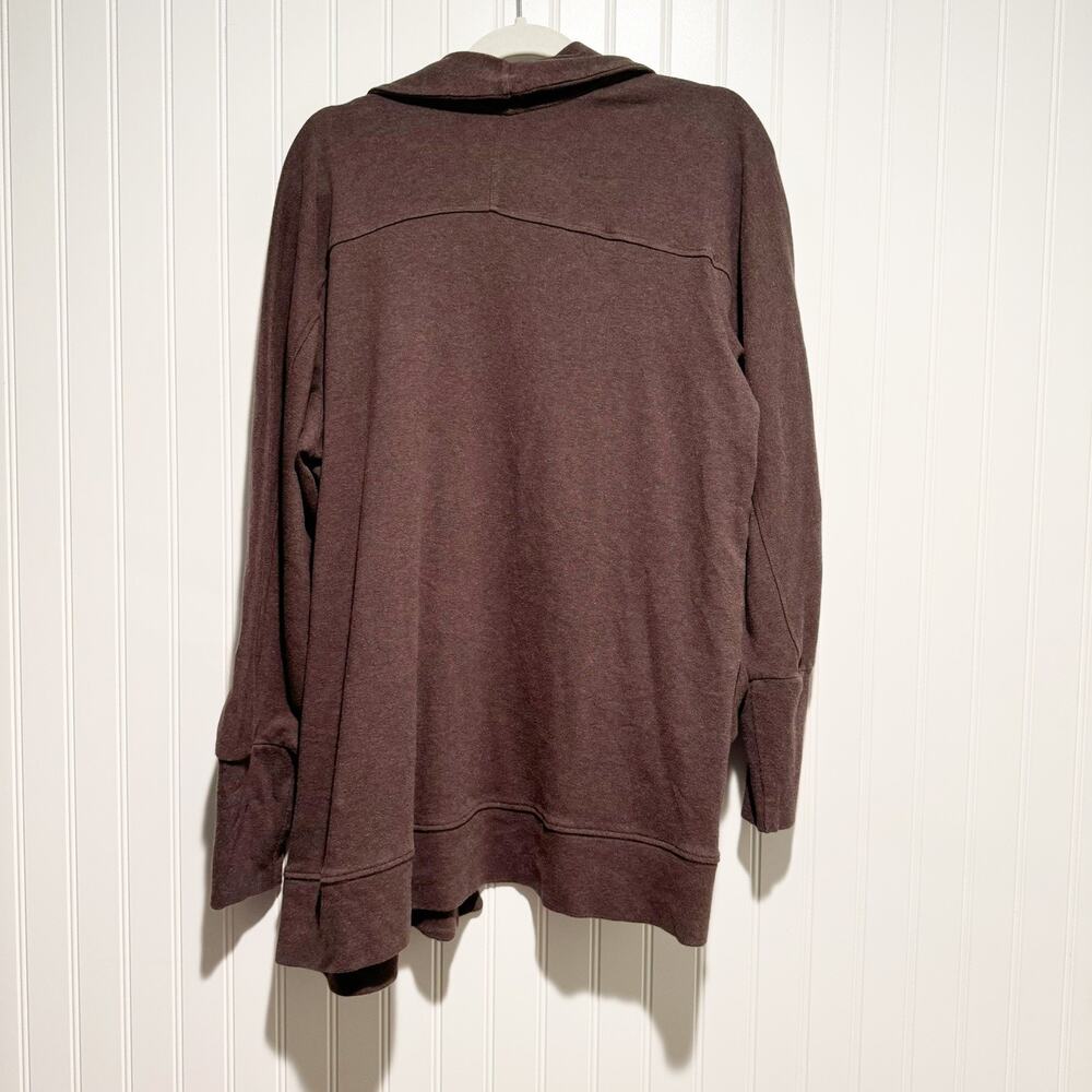 Pact Airplane Wrap Cardigan Chocolate Brown Size Large - Picture 7 of 7